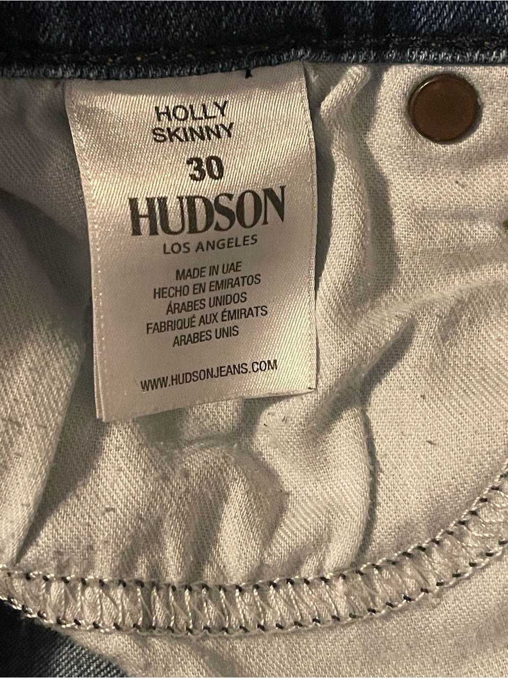 Hudson Holly High Rise Skinny Jeans Tuxedo Contrast Side Stripe Raw Hem Size 30 - Picture 6 of 6